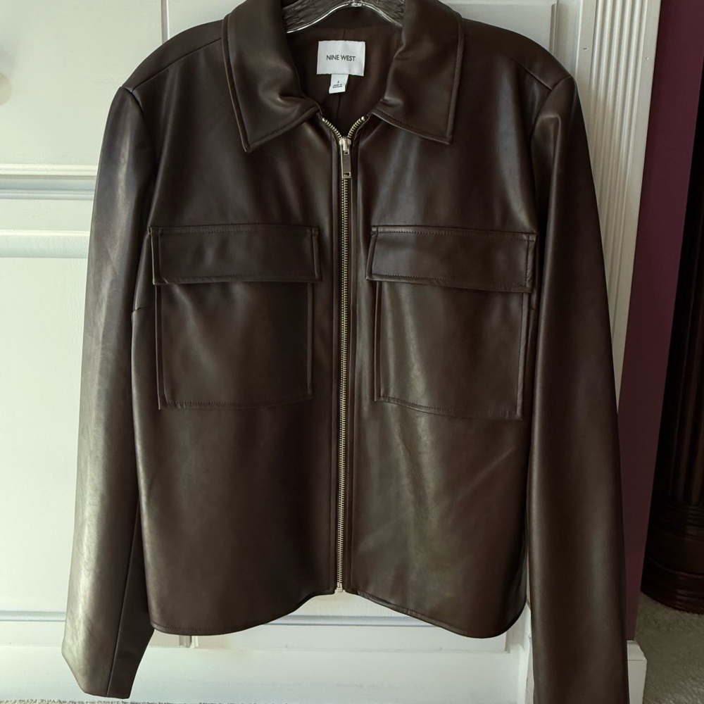 Nine West Dark Brown Leather Jacket